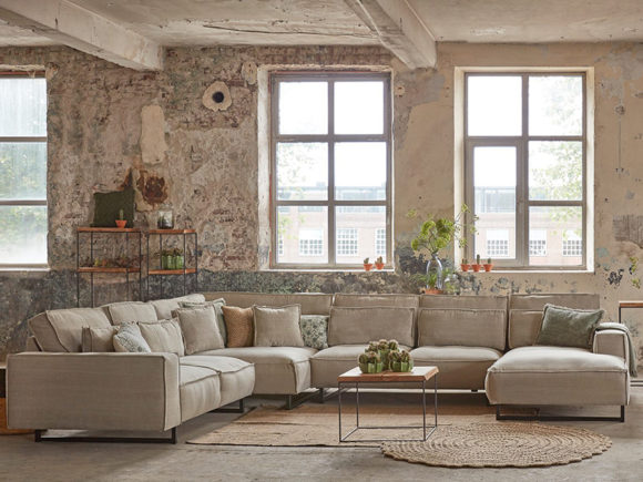 Diane U-shaped sofa with large corner element